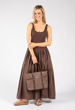 Ribbed Bodice Maxi Dress
