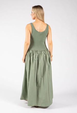 Ribbed Bodice Maxi Dress