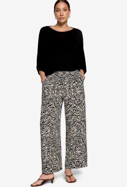 Wide Leg Zebra Trousers
