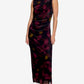 Draped Mesh Midi Dress