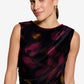 Draped Mesh Midi Dress
