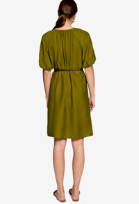 Belted Puff Sleeve Dress