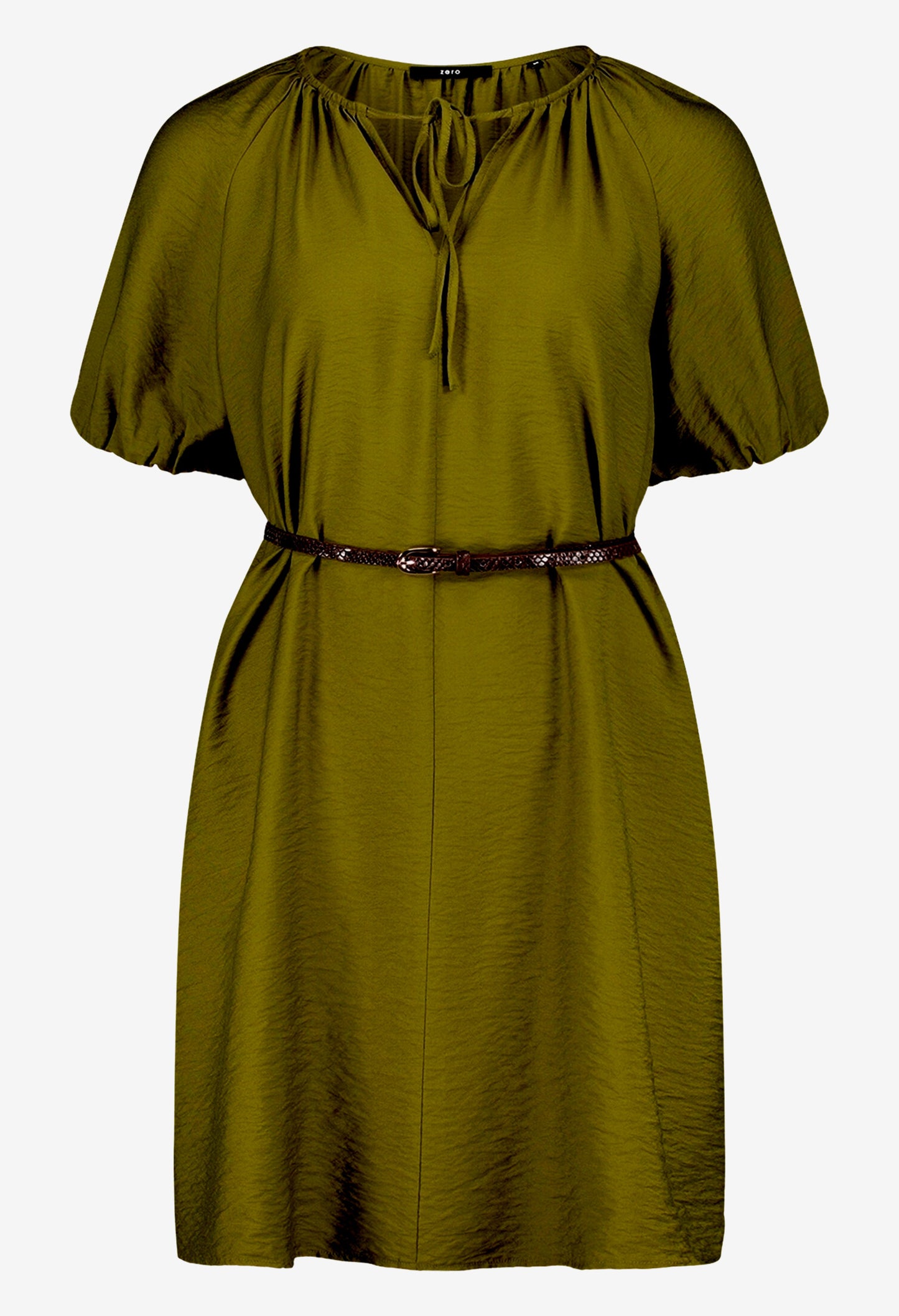 Belted Puff Sleeve Dress