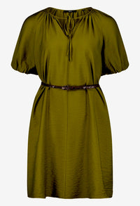 Belted Puff Sleeve Dress