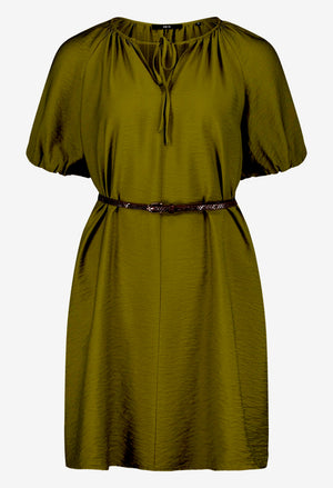 Belted Puff Sleeve Dress