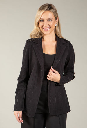 Diamante Stripe Detail Blazer, view 2 – Pamela Scott