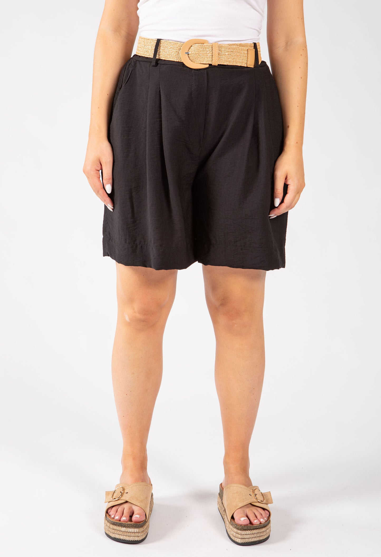 Linen Look Bermuda Shorts