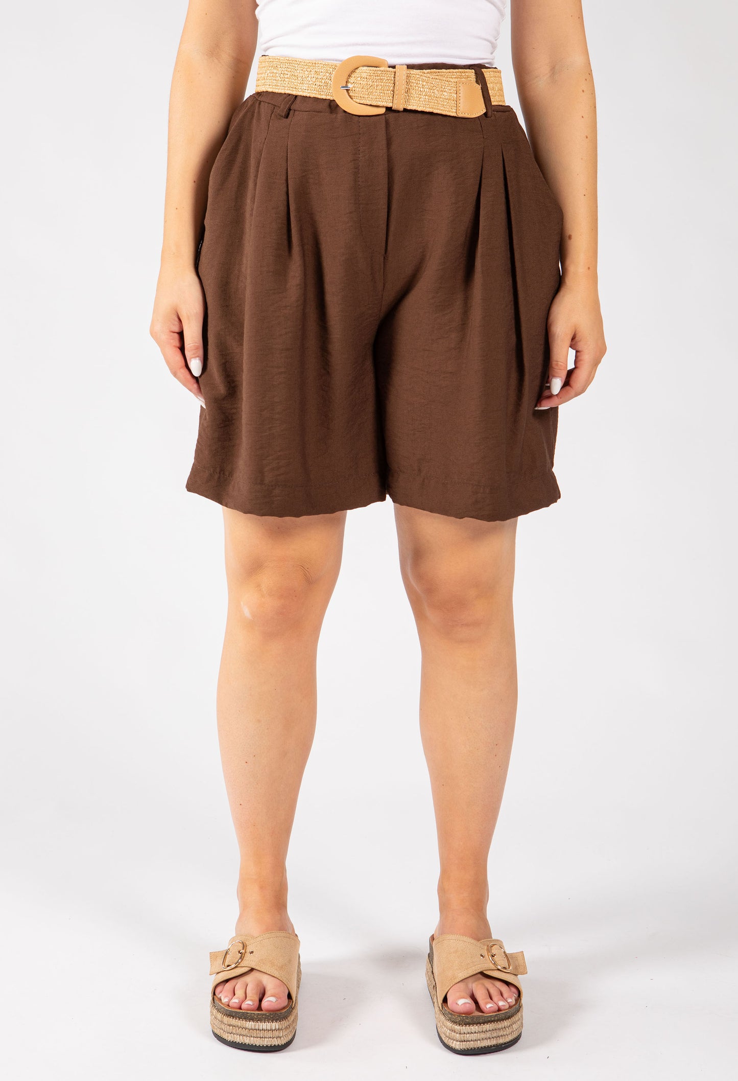 Linen Look Bermuda Shorts