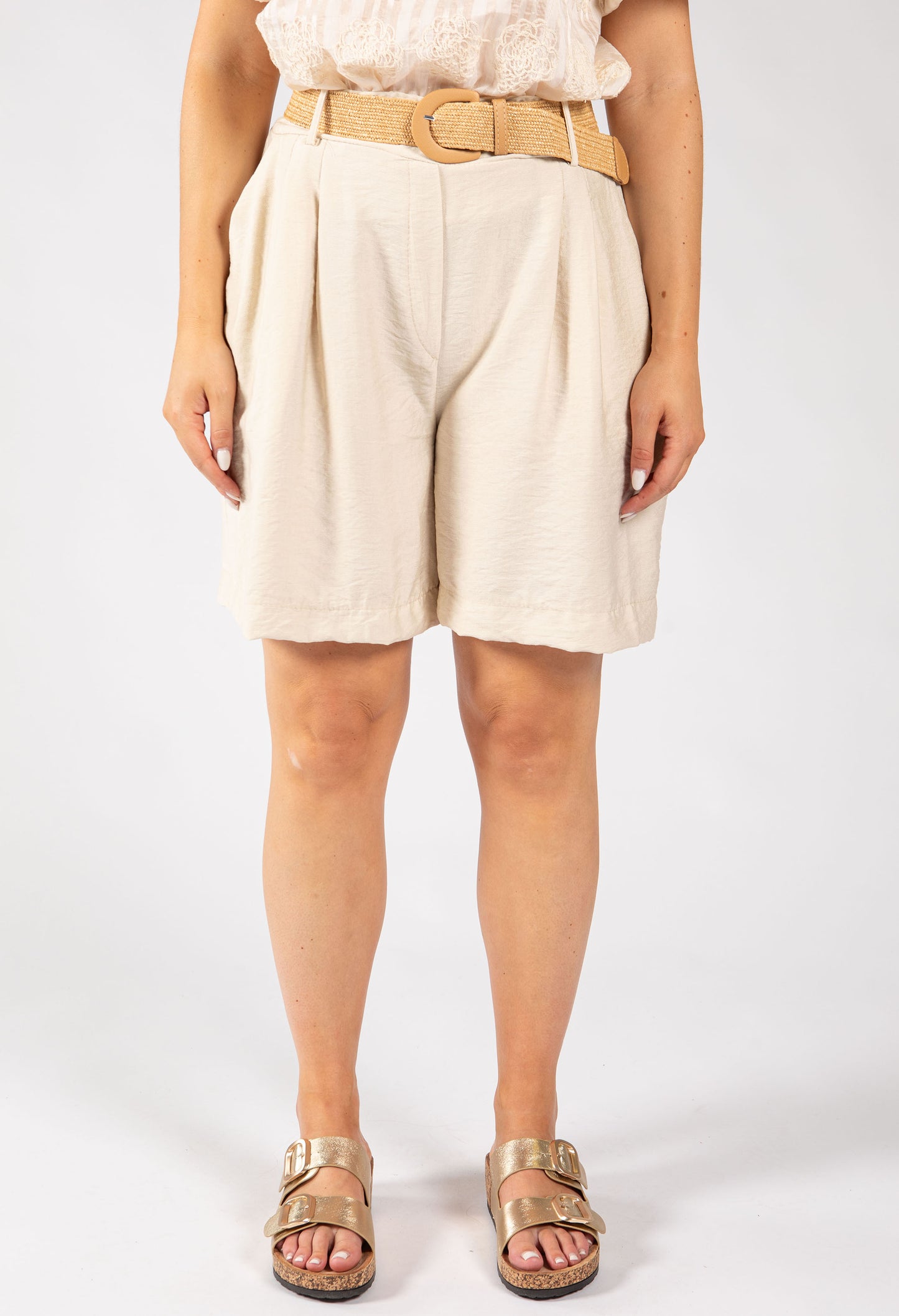 Linen Look Bermuda Shorts