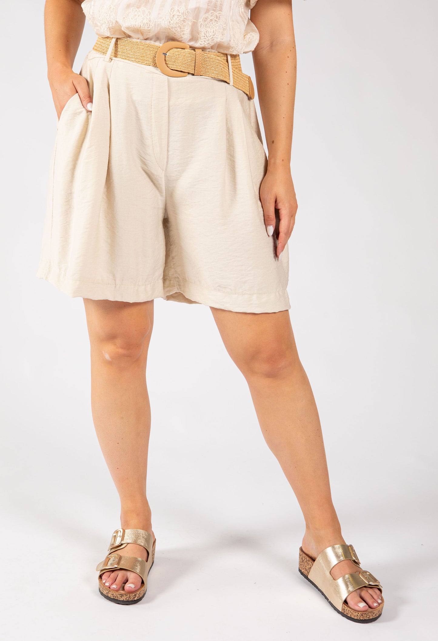 Linen Look Bermuda Shorts