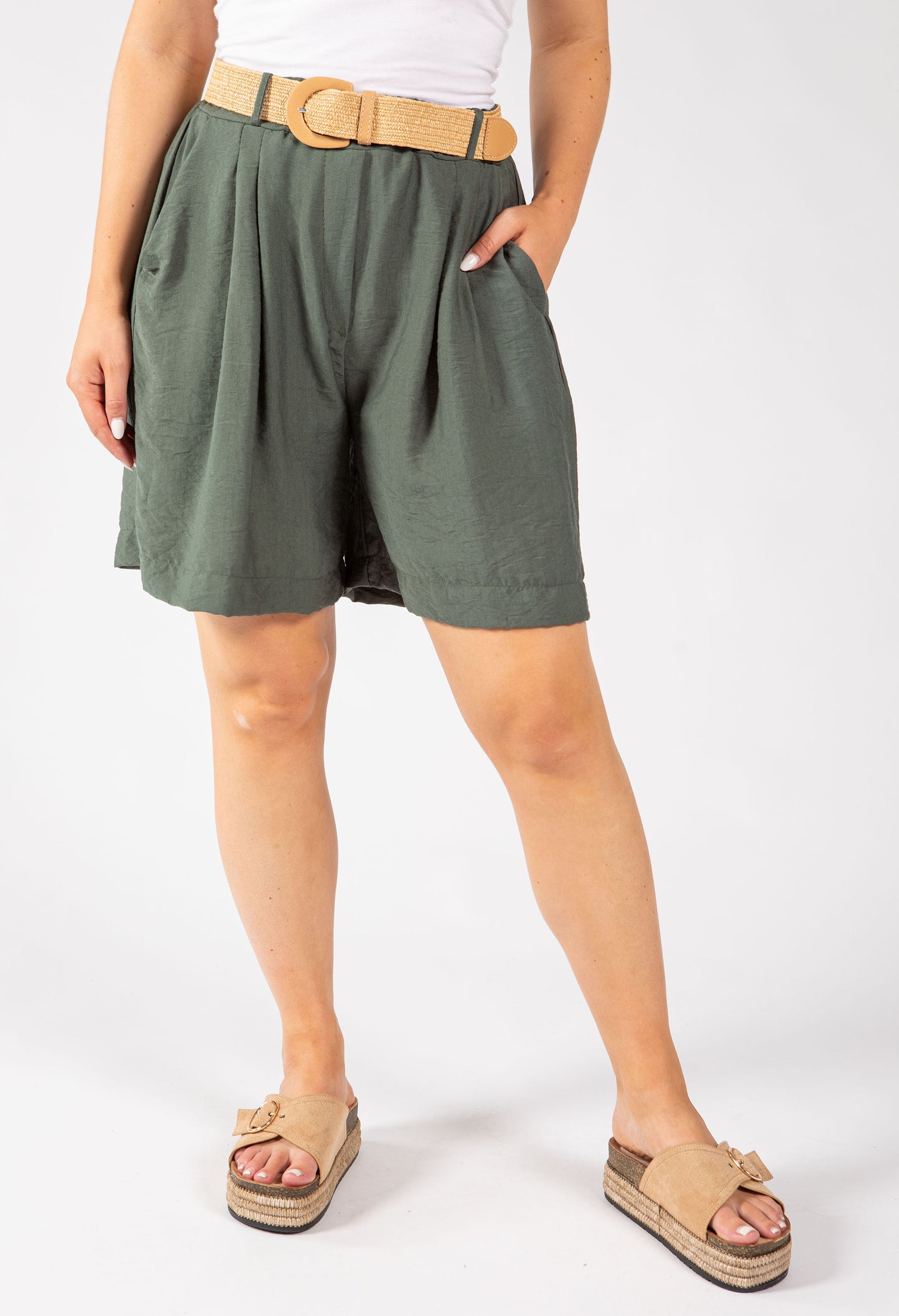 Linen Look Bermuda Shorts