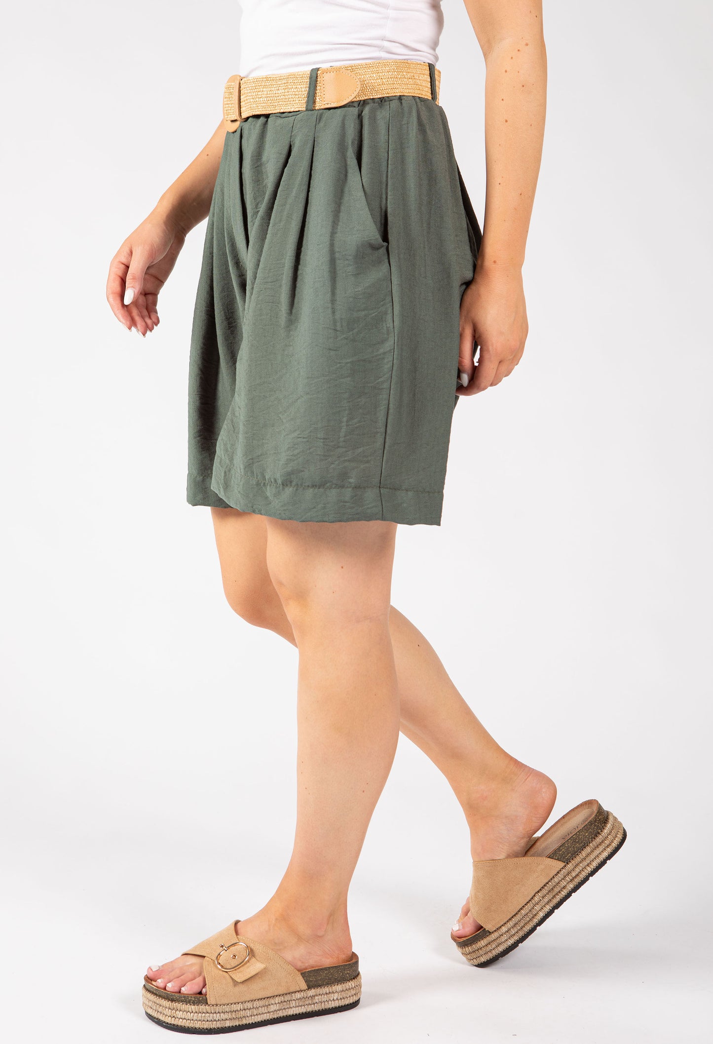 Linen Look Bermuda Shorts