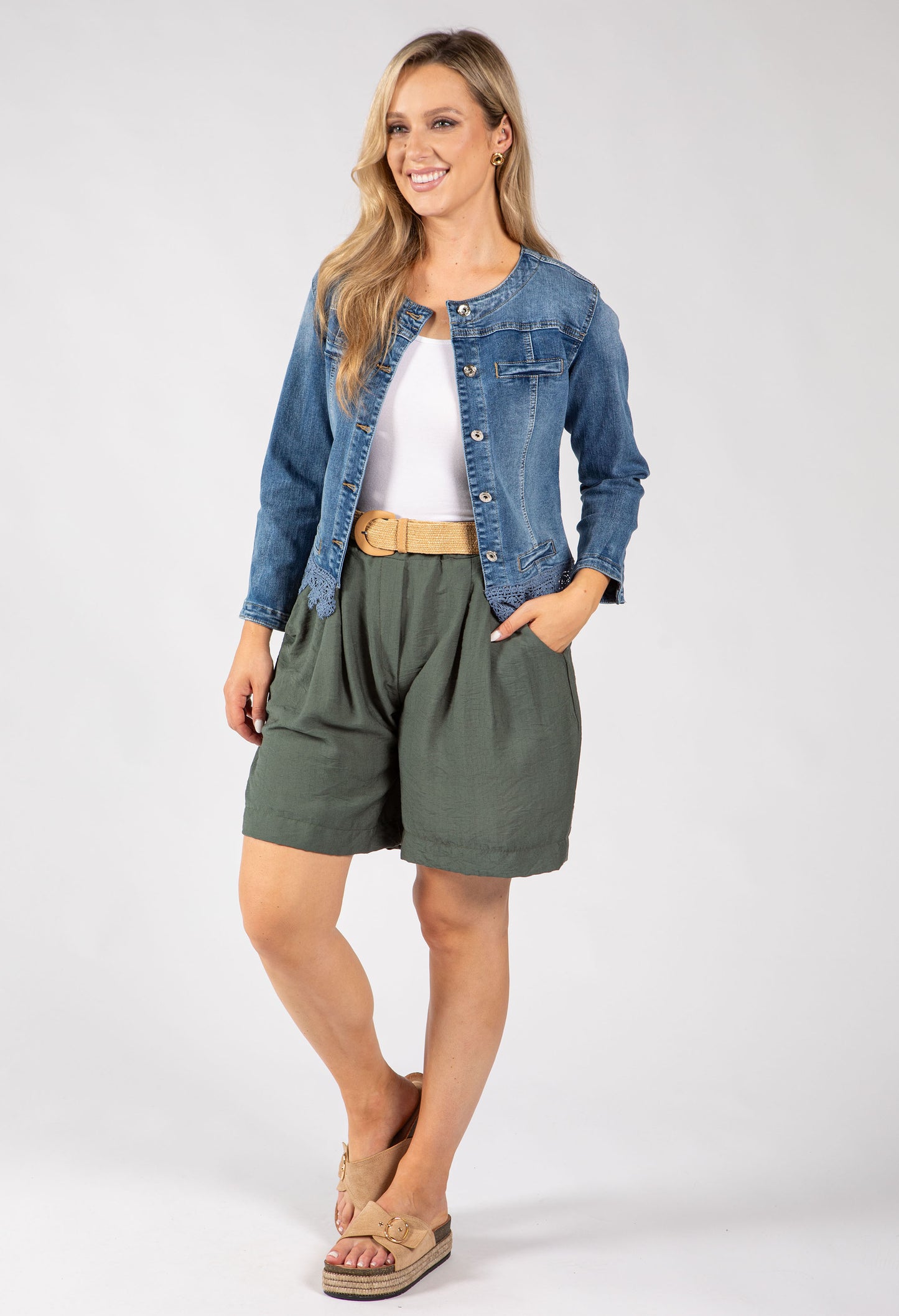 Linen Look Bermuda Shorts