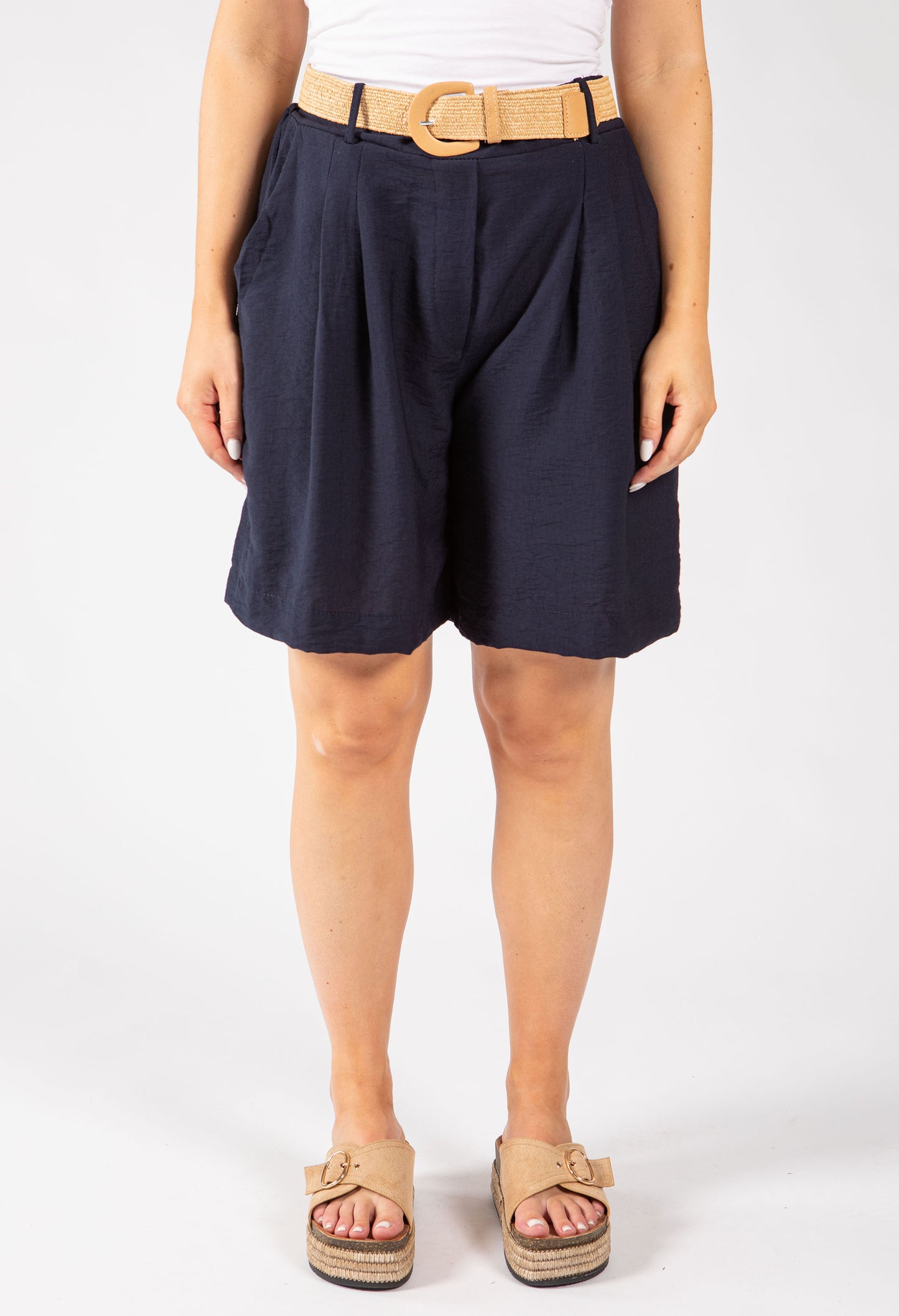 Linen Look Bermuda Shorts