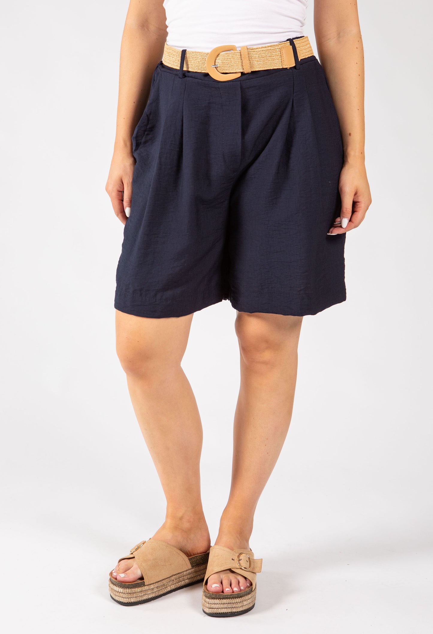 Linen Look Bermuda Shorts