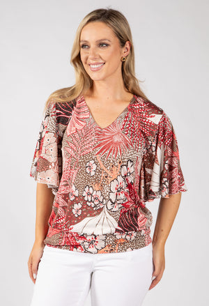 Romane Palm Print Top