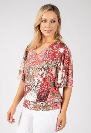 Romane Palm Print Top