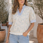 Sherbet Embroidered Top