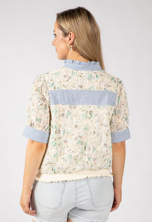 Sherbet Embroidered Top