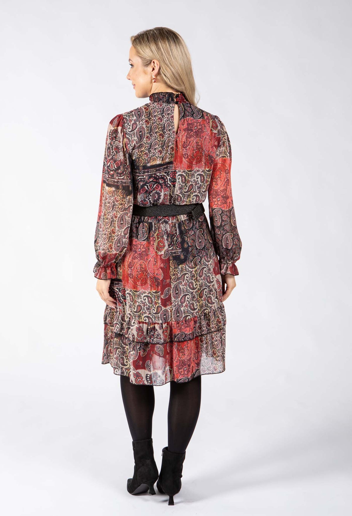 Robella Paisley Belted Dress