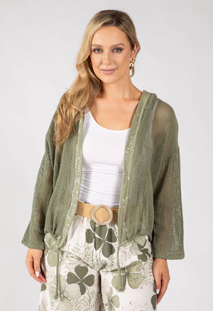 Open Front Mesh Hoodie