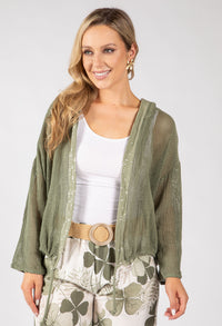 Open Front Mesh Hoodie
