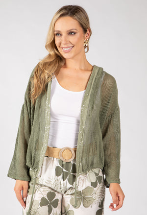 Open Front Mesh Hoodie