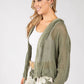 Open Front Mesh Hoodie
