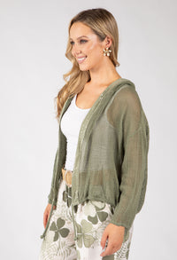 Open Front Mesh Hoodie