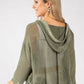 Open Front Mesh Hoodie