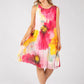 Plisse Pleated Floral Short Dress
