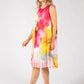 Plisse Pleated Floral Short Dress