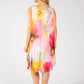 Plisse Pleated Floral Short Dress