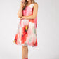 Plisse Pleated Floral Short Dress