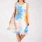 Plisse Pleated Floral Short Dress