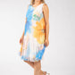 Plisse Pleated Floral Short Dress