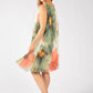 Plisse Pleated Floral Short Dress