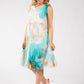 Plisse Pleated Floral Short Dress