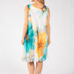 Plisse Pleated Floral Short Dress