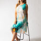 Plisse Pleated Floral Short Dress