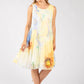 Plisse Pleated Floral Short Dress