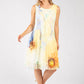 Plisse Pleated Floral Short Dress