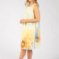 Plisse Pleated Floral Short Dress