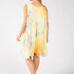 Plisse Pleated Floral Short Dress