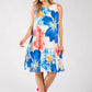 Plisse Pleated Floral Short Dress