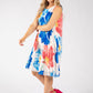 Plisse Pleated Floral Short Dress