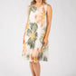 Plisse Pleated Floral Short Dress