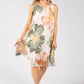 Plisse Pleated Floral Short Dress