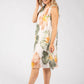 Plisse Pleated Floral Short Dress
