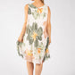 Plisse Pleated Floral Short Dress